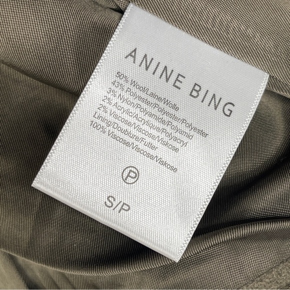 Anine Bing Dallas Jacket Army Green Size Small - Picture 10 of 10
